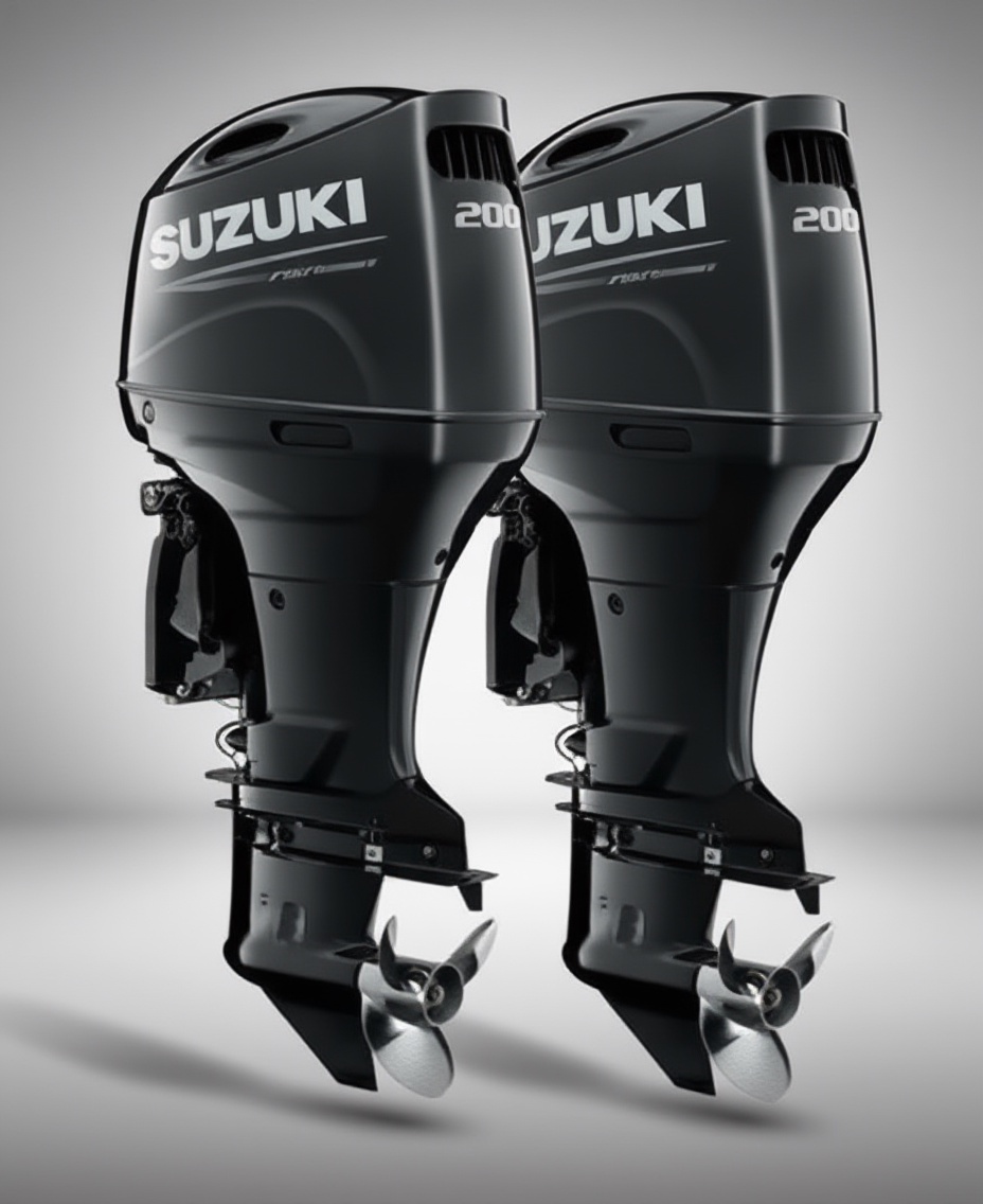 Мотор лодочный Suzuki DF200APX черный — фото