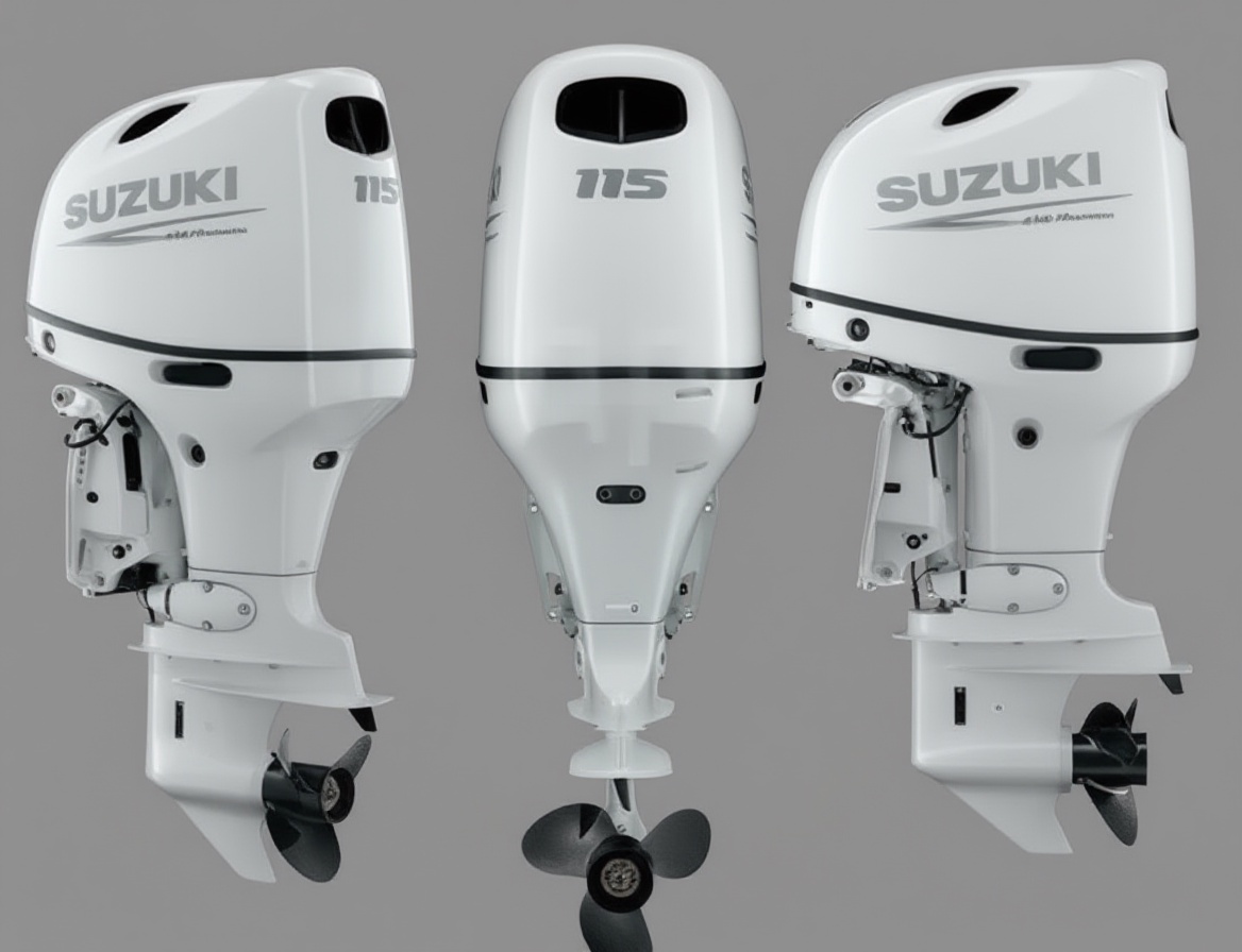 Мотор лодочный Suzuki DF115BTL белый — фото