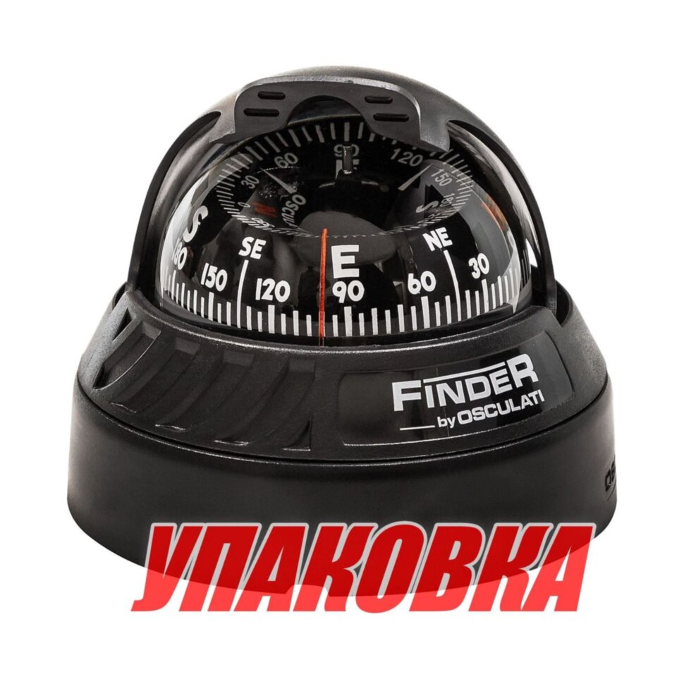 Компас FINDER размер 2 5/8 (67 мм), накладной, черный (упаковка из 16 шт.)